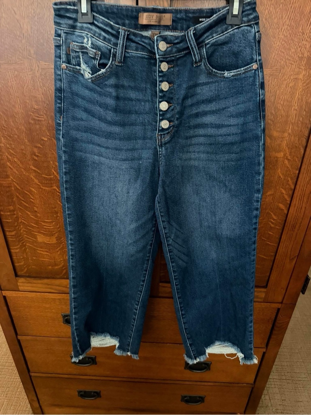 Judy Blue Indigo High-Rise Button-Fly Cropped Women's Jeans